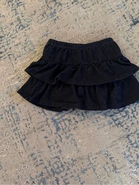 Black Tiered Ruffle Mini Skirt